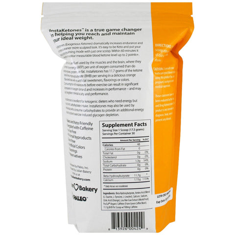 Julian Bakery, InstaKetones, Orange Burst + Caffeine, 1.16 lbs (525 g)
