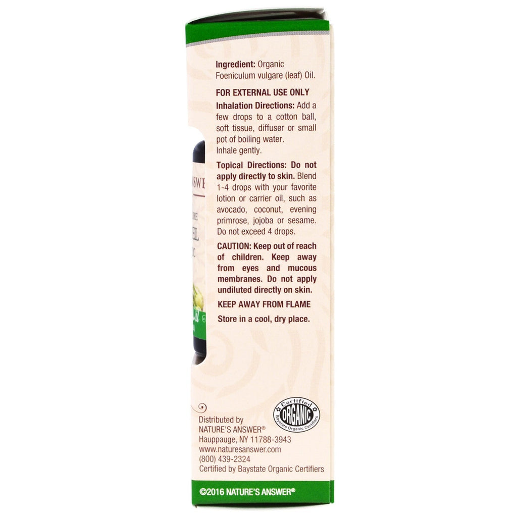 Nature's Answer,  Essential Oil, 100% Pure Fennel, 0.5 fl oz (15 ml)