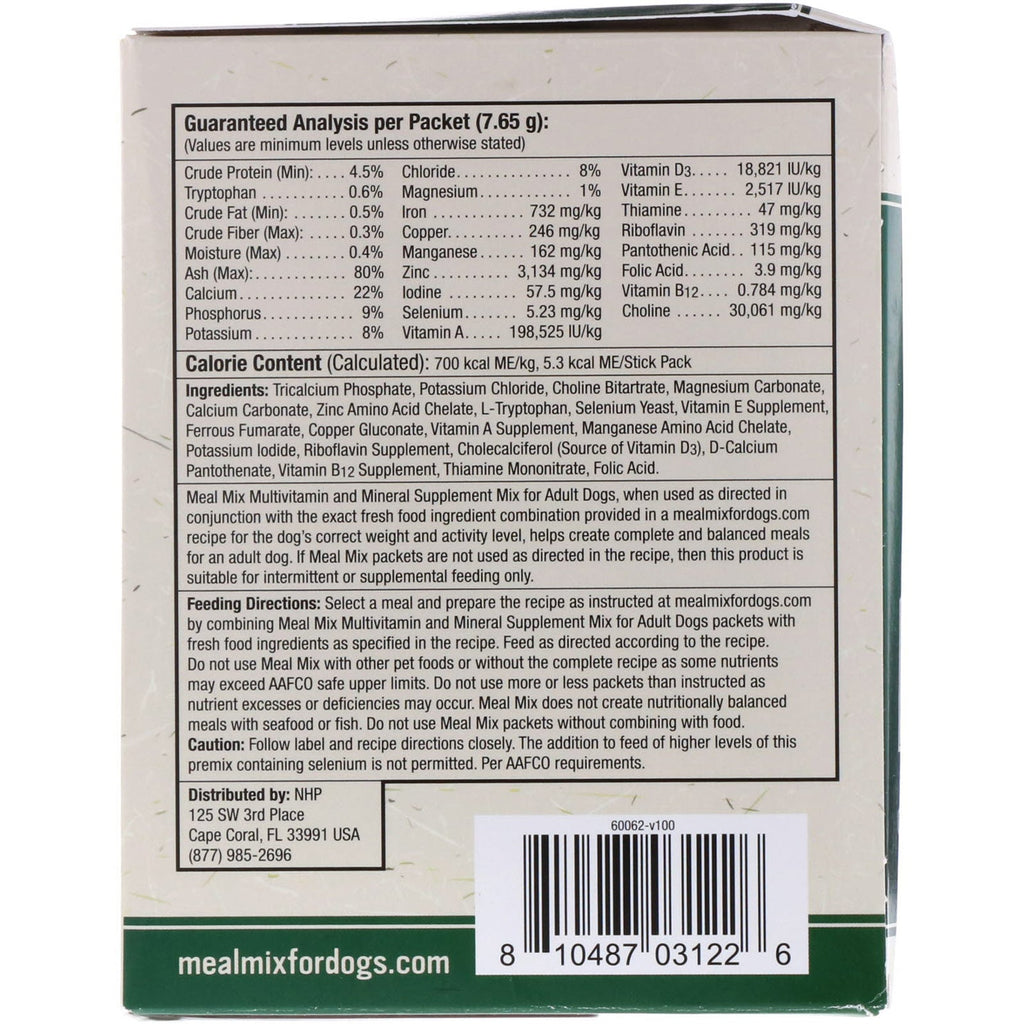 Dr. Mercola, Meal Mix, Multivitamin and Mineral Supplement Mix for Adult Dogs, 30 Packets, 0.26 oz (7.65 g) Each