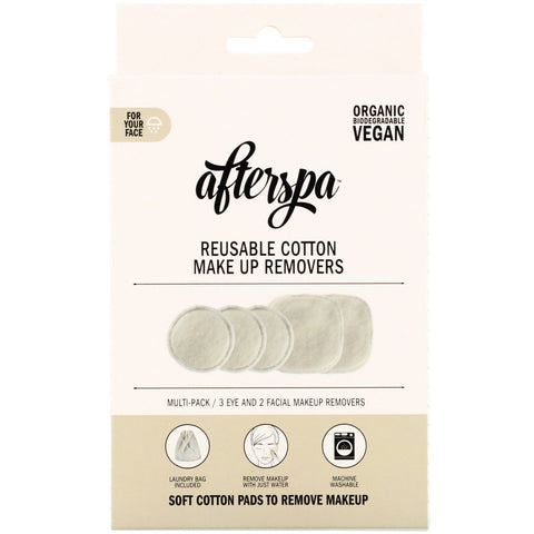 AfterSpa, Reusable Cotton Make Up Removers, 6 Piece Set