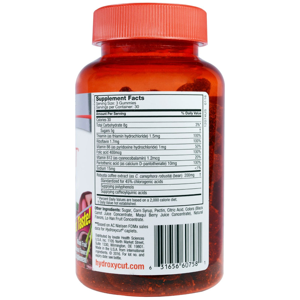 Hydroxycut, Gummies, Blandet frugt, 90 Gummies