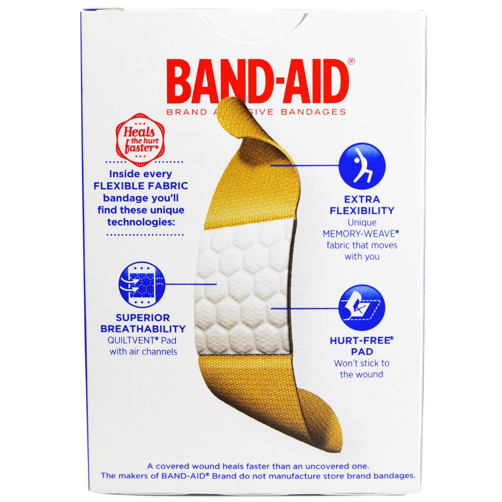 Band Aid, Adhesive Bandages, Flexible Fabric, 30 Bandages