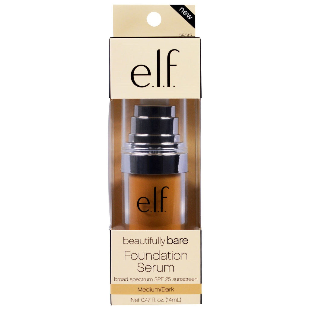 E.L.F., Beautifully Bare Foundation Serum, SPF 25, Medium/Dark, 0.47 fl oz (14 ml)