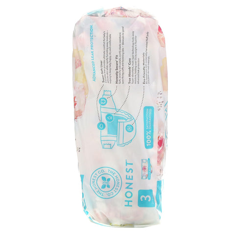 The Honest Company, Honest Diapers, Size 3, 16-28 Pounds, Rose Blossom, 27 Diapers