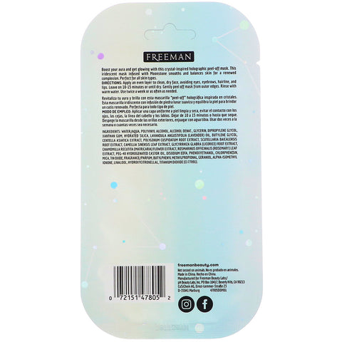 Freeman Beauty, Cosmic Holographic Peel-Off Mask, Balancing Moonstone, 0.33 fl oz (10 ml)