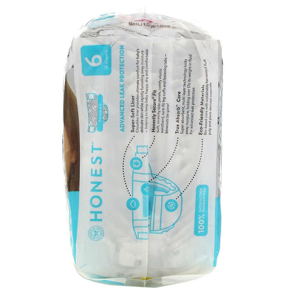 The Honest Company, Honest Diapers, Size 6, 35+ Pounds, Pandas, 18 Diapers