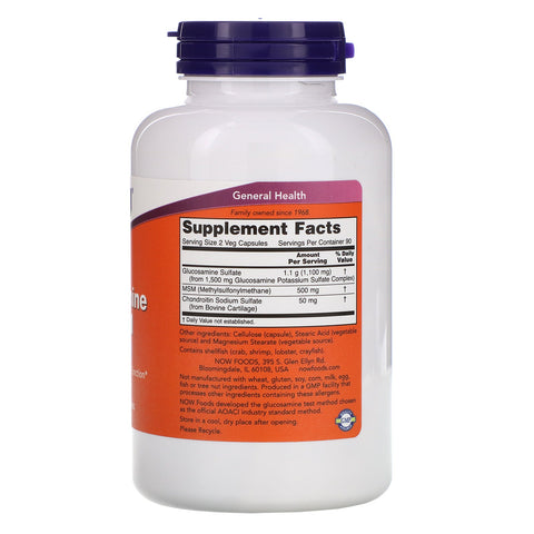 Now Foods, Glucosamine & MSM, 180 Veg Capsules