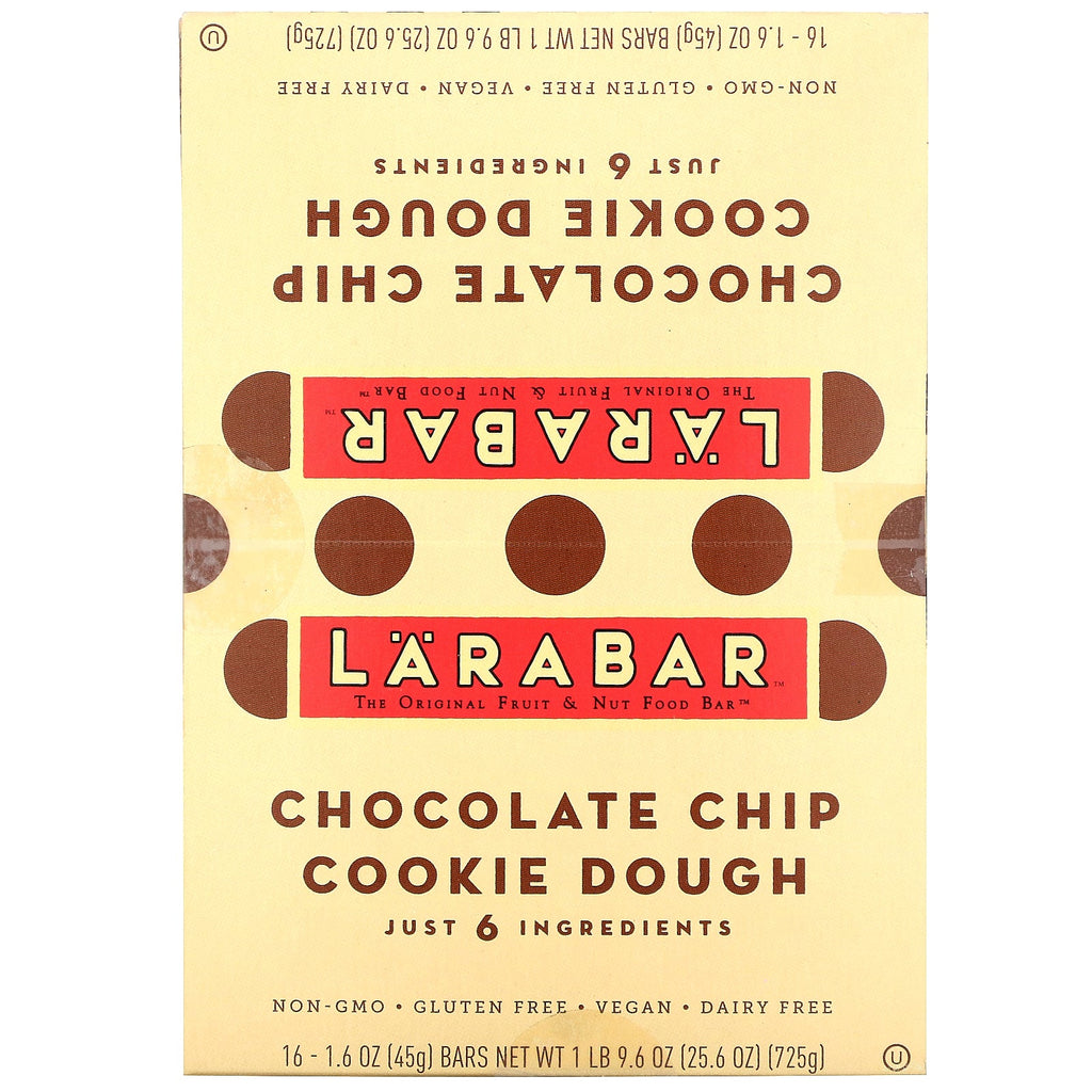 Larabar, The Original Fruit & Nut Food Bar, Chocolate Chip Cookie Dough, 16 Bars, 1.6 oz (45 g) Each