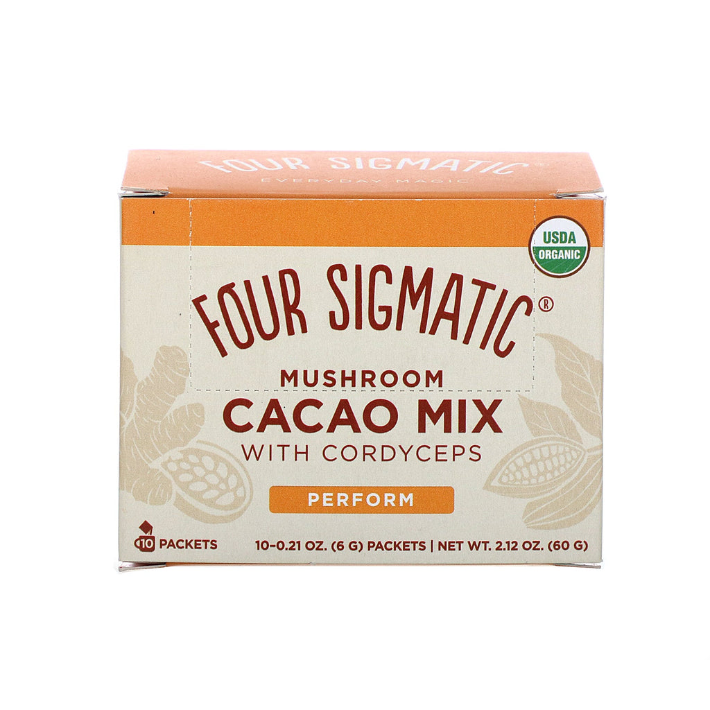 Four Sigmatic, Mushroom Cacao Mix with Cordyceps, 10 Packets, 0.21 oz (6 g) Each