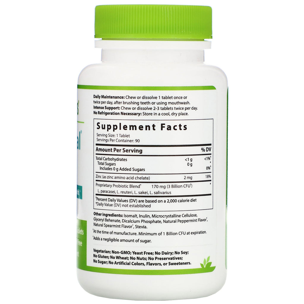 Hyperbiotics, PRO-Dental, Natural Mint Flavor, 90 Chewable Tablets