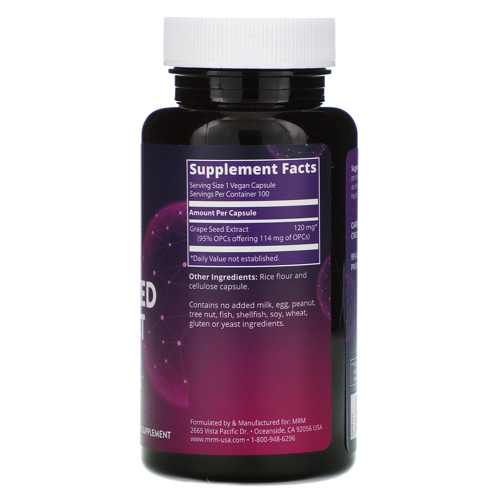 MRM, Nutrition, Grape Seed Extract, 100 Vegan Capsules