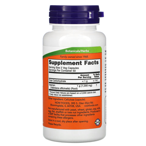 Now Foods, Valerian Root, 500 mg, 100 Veg Capsules