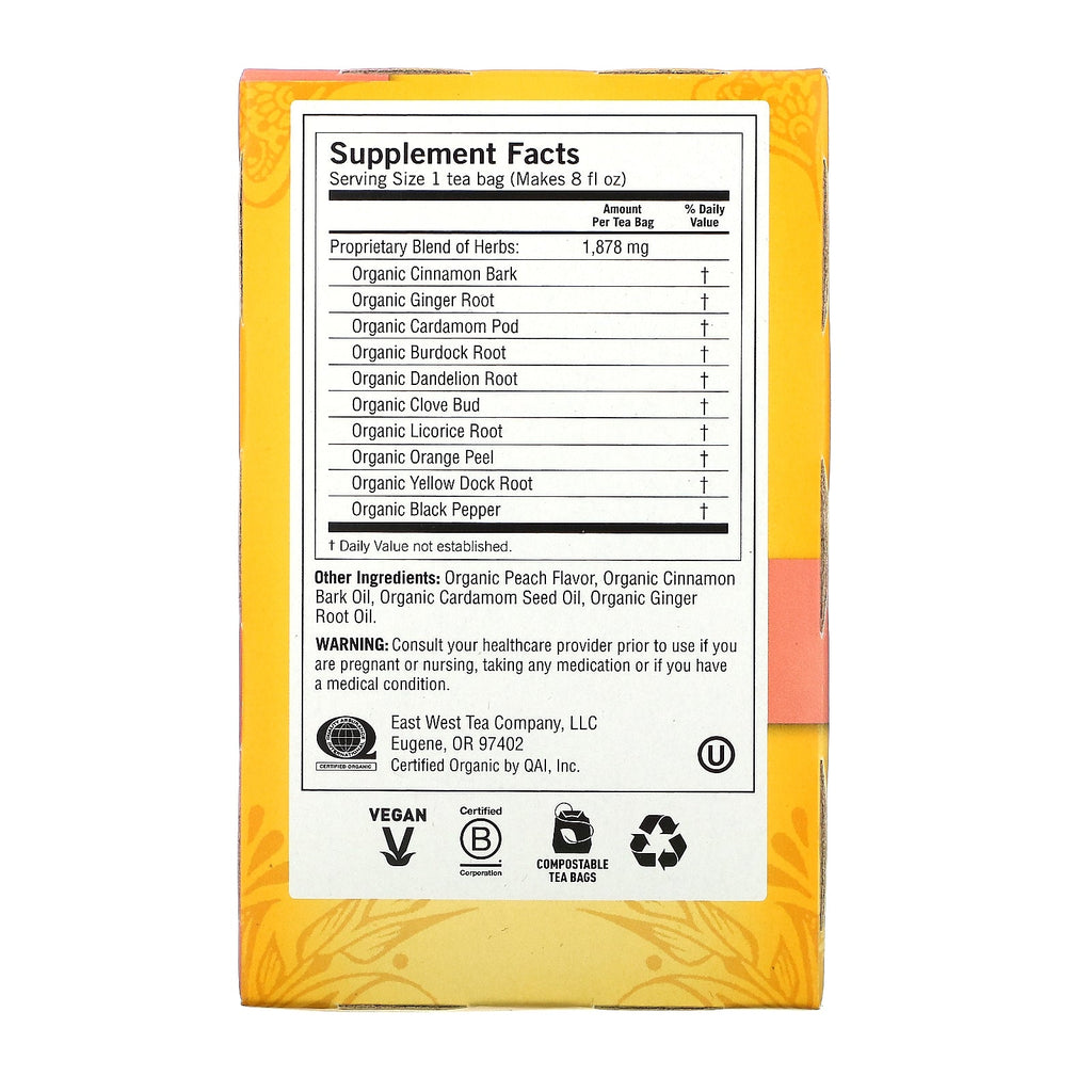 Yogi Tea, Peach DeTox, Caffeine Free, 16 Tea Bags, 1.12 oz (32 g)