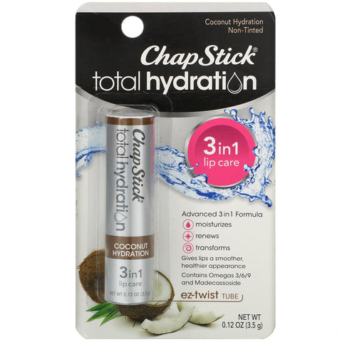 Chapstick, Total Hydration, 3 in 1 Lip Care, Coconut Hydration, 0.12 oz (3.5 g)