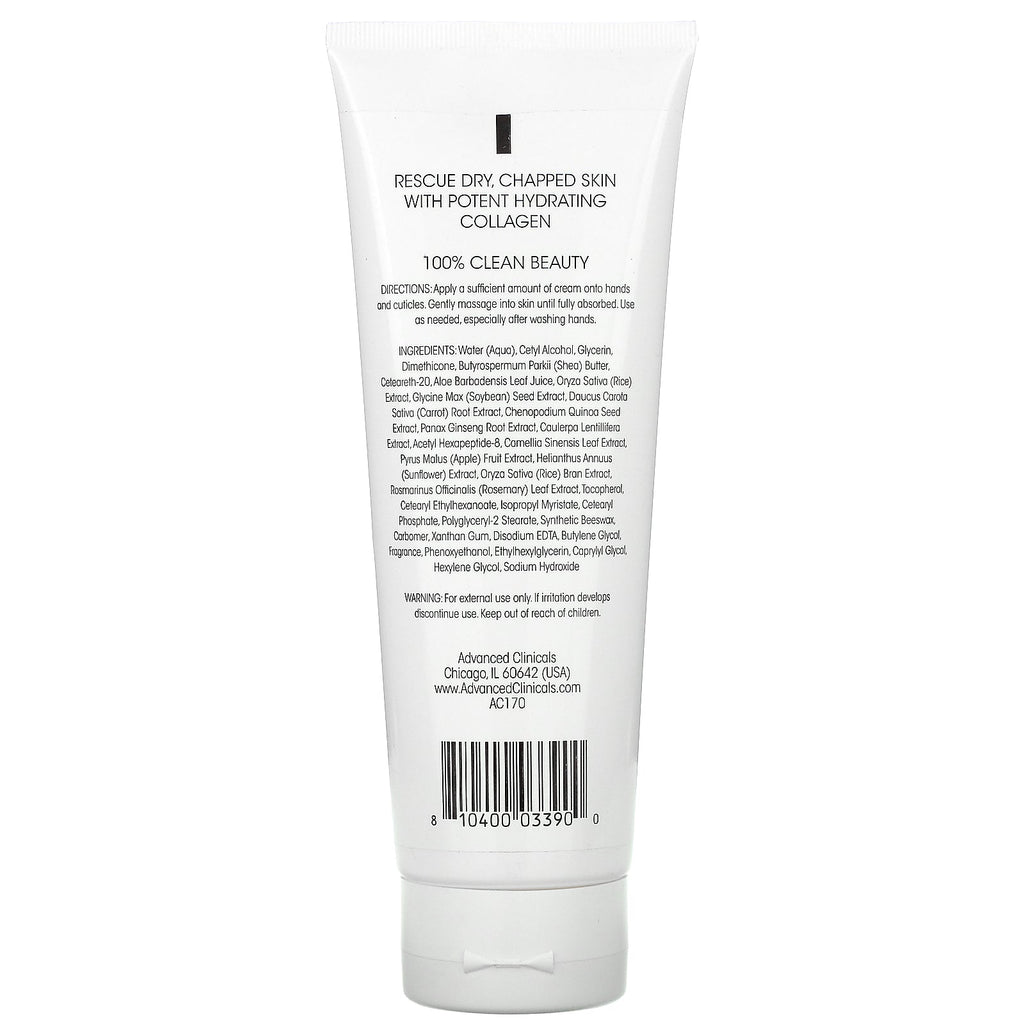 Advanced Clinicals, Collagen Hand Cream,  8 fl oz (237 ml)