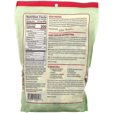 Bob's Red Mill, 13 Bean Soup Mix, 29 oz (822 g)