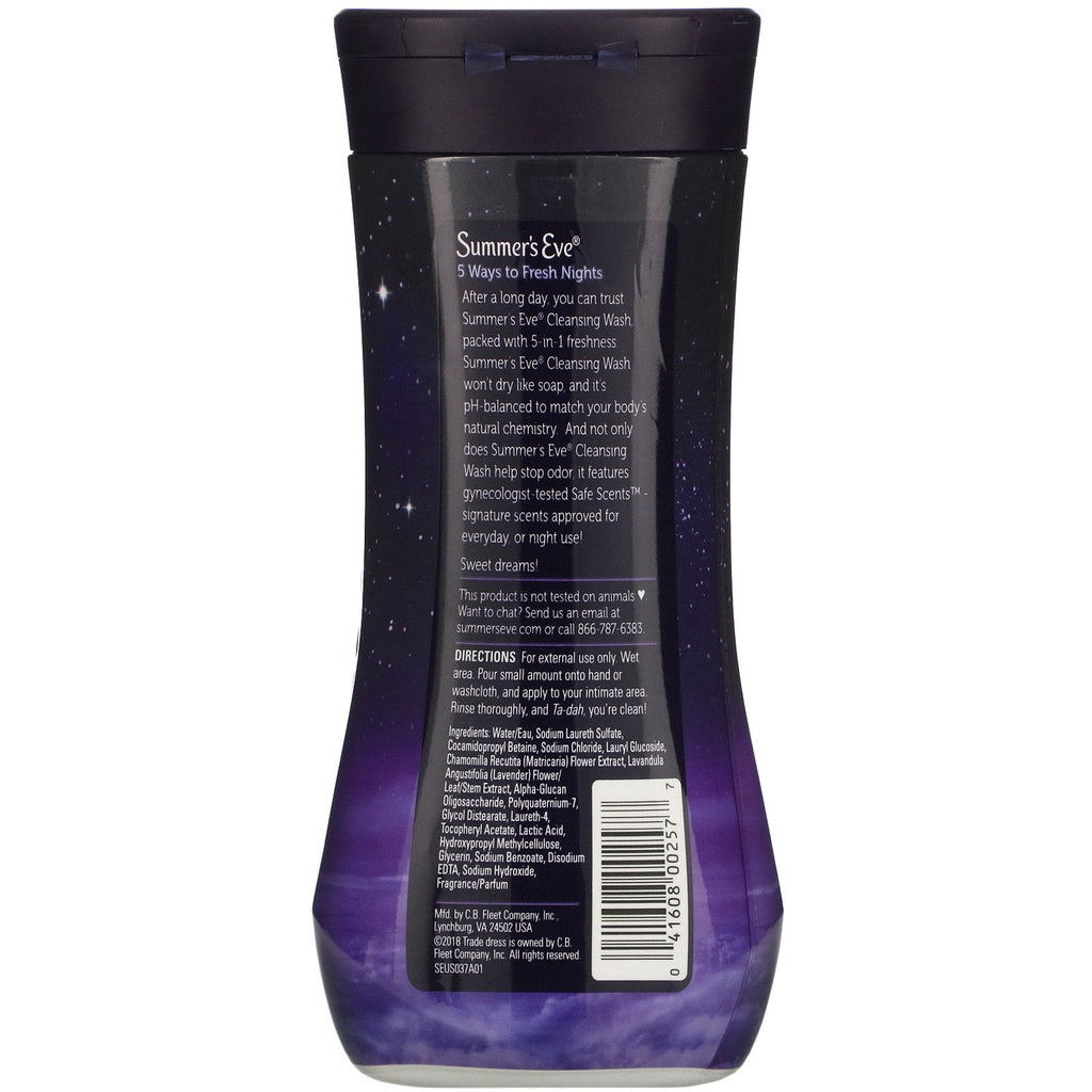 Summer's Eve, Lavender Night-Time Cleansing Wash, Sensitive Skin, 12 fl oz (354 ml)