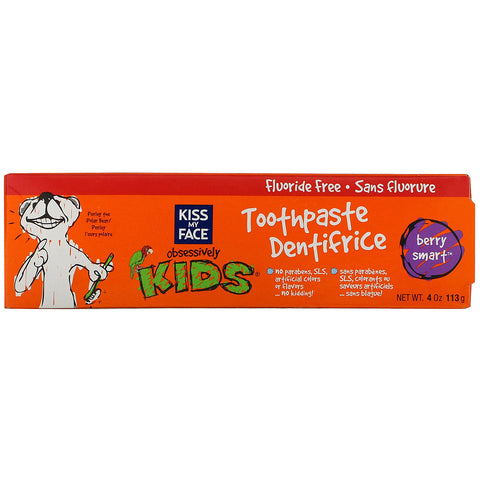 Kiss My Face, Obsessively Kids, Toothpaste, Fluoride Free, Berry Smart, 4 oz (113 g)