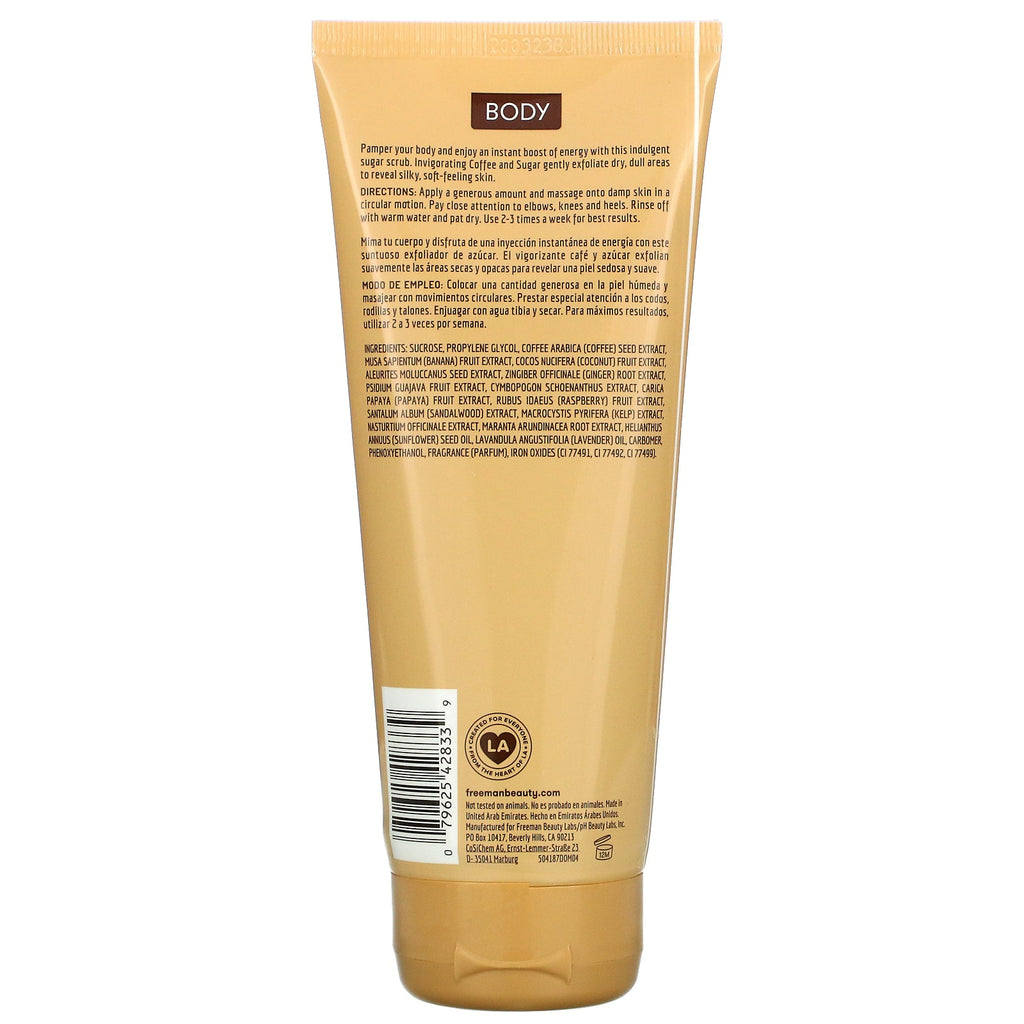 Freeman Beauty, Exfoliating Body Sugar Scrub, Coffee, 6 fl oz (175 ml)