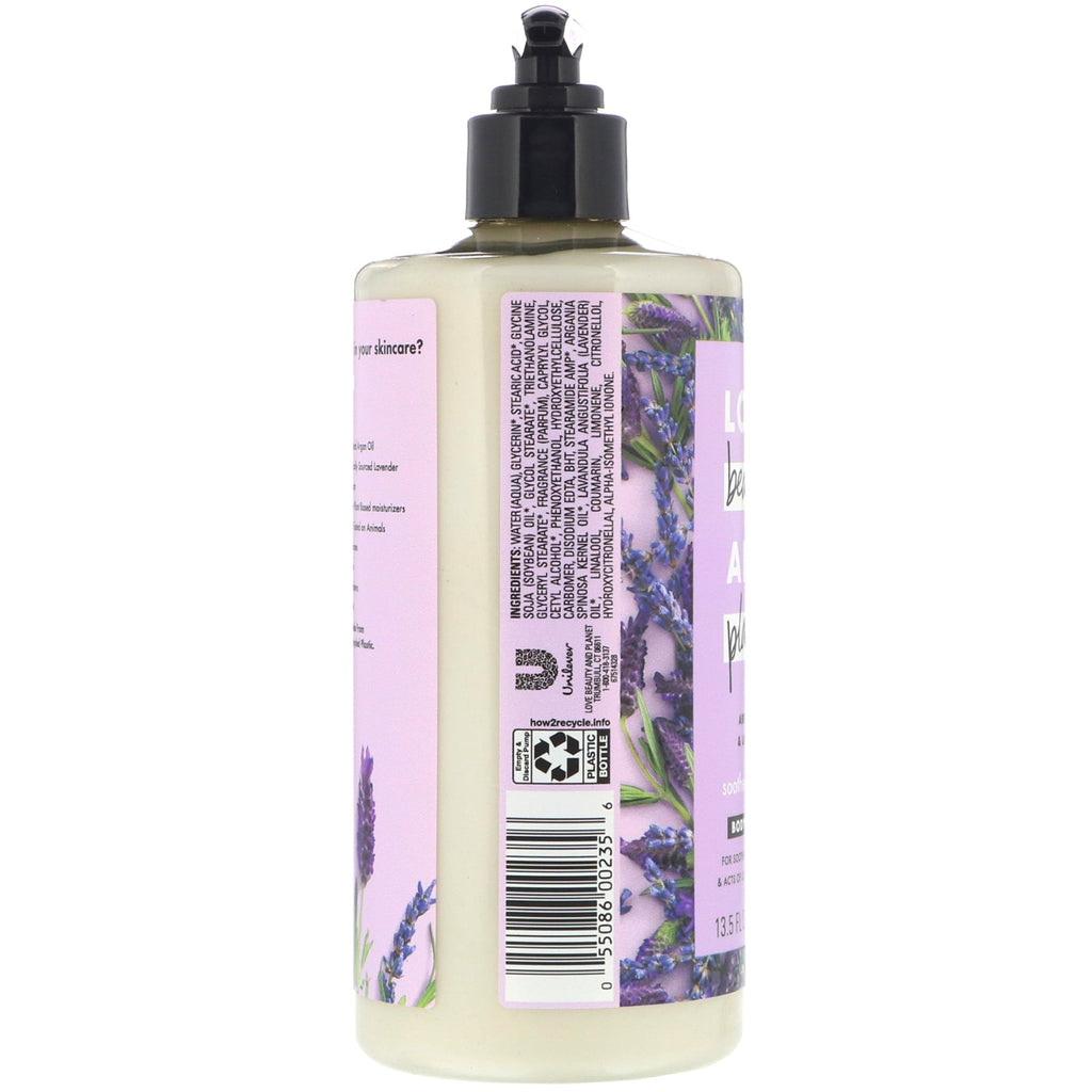 Love Beauty and Planet, Soothe & Serene Body Lotion, Argan Oil & Lavender, 13.5 fl oz (400 ml)