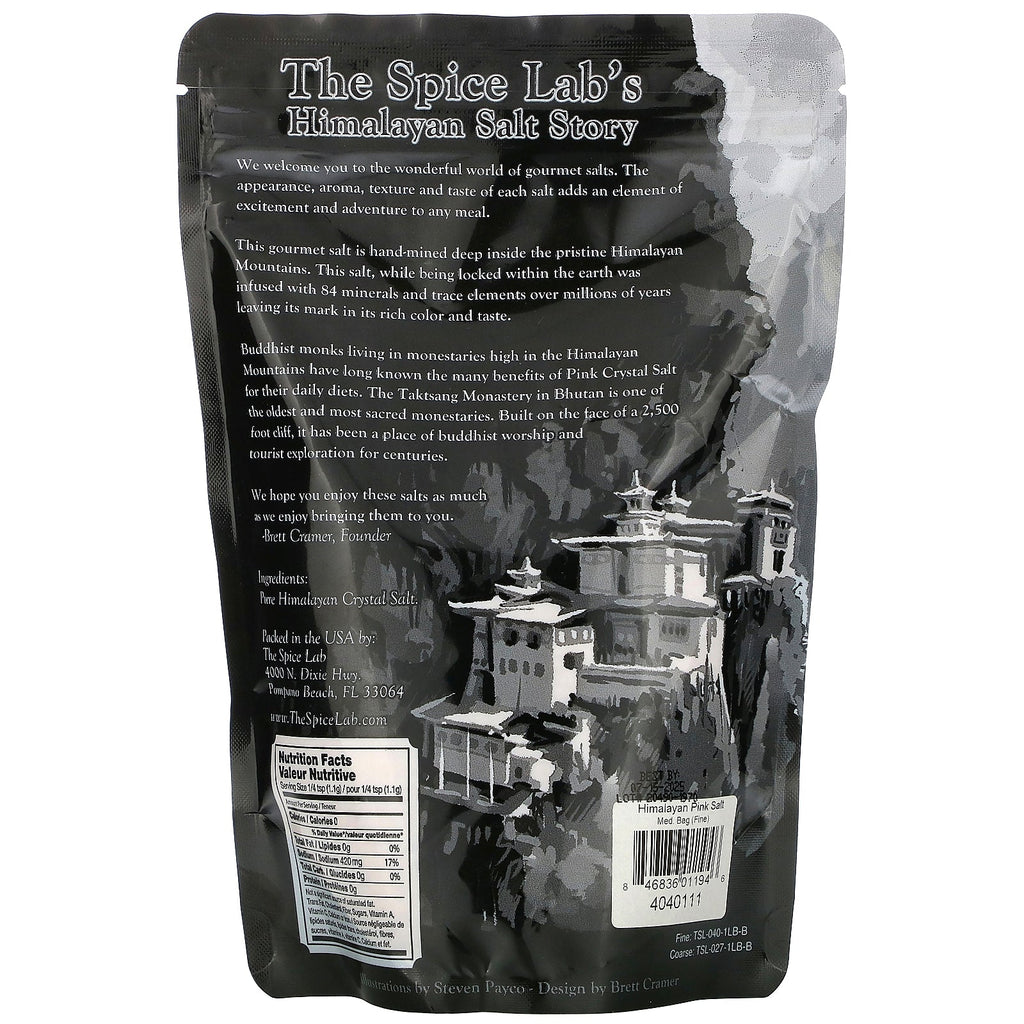 The Spice Lab, Pure Himalayan Pink Crystal Salt, Fine, 16 oz