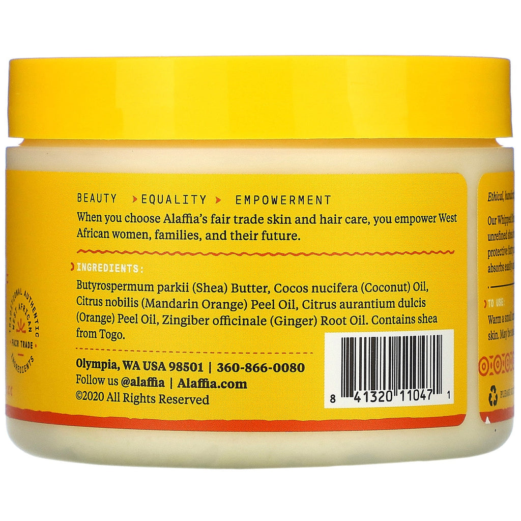 Alaffia, Whipped Shea Butter & Coconut Oil, Mandarin Ginger, 4 oz (114 g)