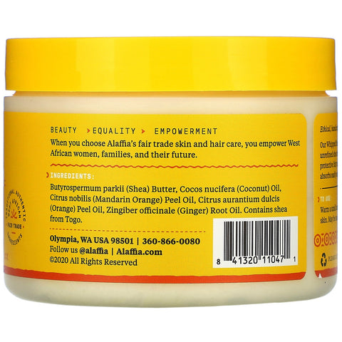 Alaffia, Whipped Shea Butter & Coconut Oil, Mandarin Ginger, 4 oz (114 g)