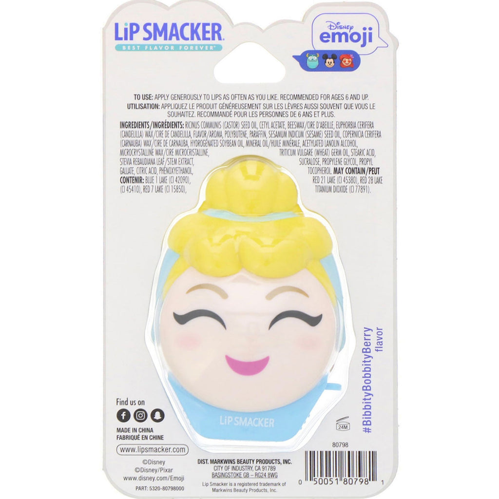 Lip Smacker, Disney Emoji Lip Balm, Cinderella, #BibbityBobbityBerry, 0.26 oz (7.4 g)