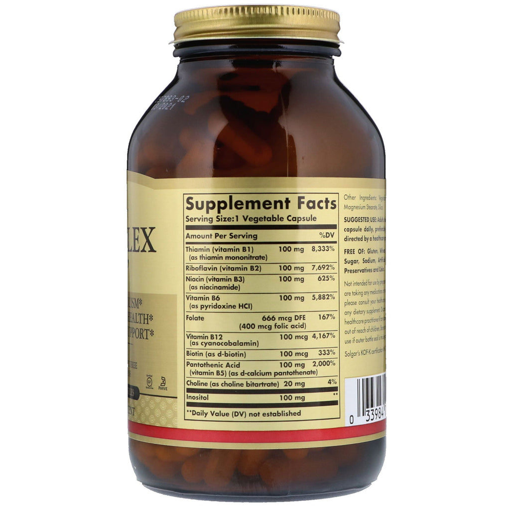 Solgar, B-Complex "100", 250 Vegetable Capsules