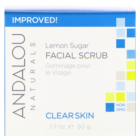 Andalou Naturals, Facial Scrub, Lemon Sugar, Clarifying, 1.7 oz (50 g)