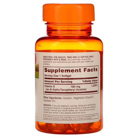 Sundown Naturals, Vitamin E, 180 mg (400 IU), 100 Softgels