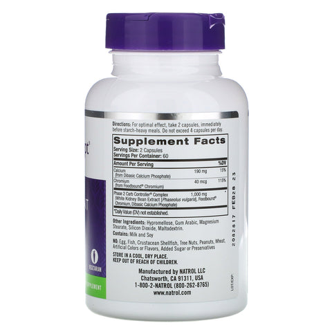 Natrol, Carb Intercept with Phase 2 Carb Controller, 1,000 mg, 120 Veggie Capsules