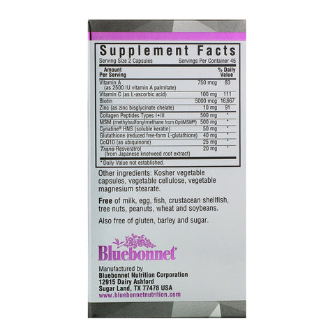 Bluebonnet Nutrition, Beautiful Ally, Hair, Skin & Nails, 90 Vegetable Capsules