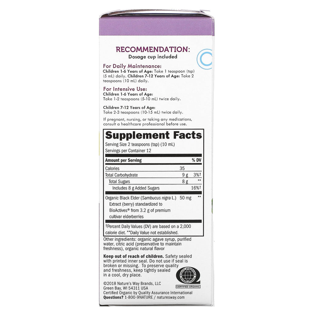 Nature's Way,  Sambucus Syrup for Kids, Standardized Elderberry, 4 fl oz (120 ml)