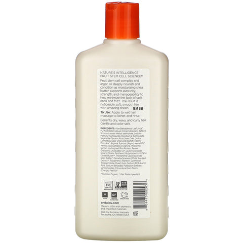 Andalou Naturals, Shampoo, Moisture Rich, For Soft, Smooth Sheen, Argan Oil & Shea, 11.5 fl oz (340 ml)