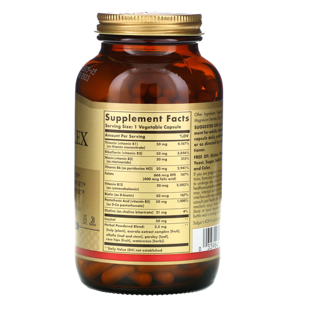 Solgar, B-Complex "50", 250 Vegetable Capsules