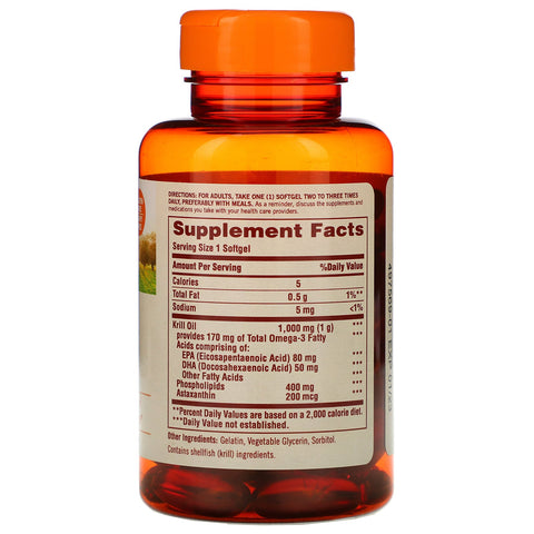 Sundown Naturals, Red Krill Oil, 1000 mg, 60 Softgels