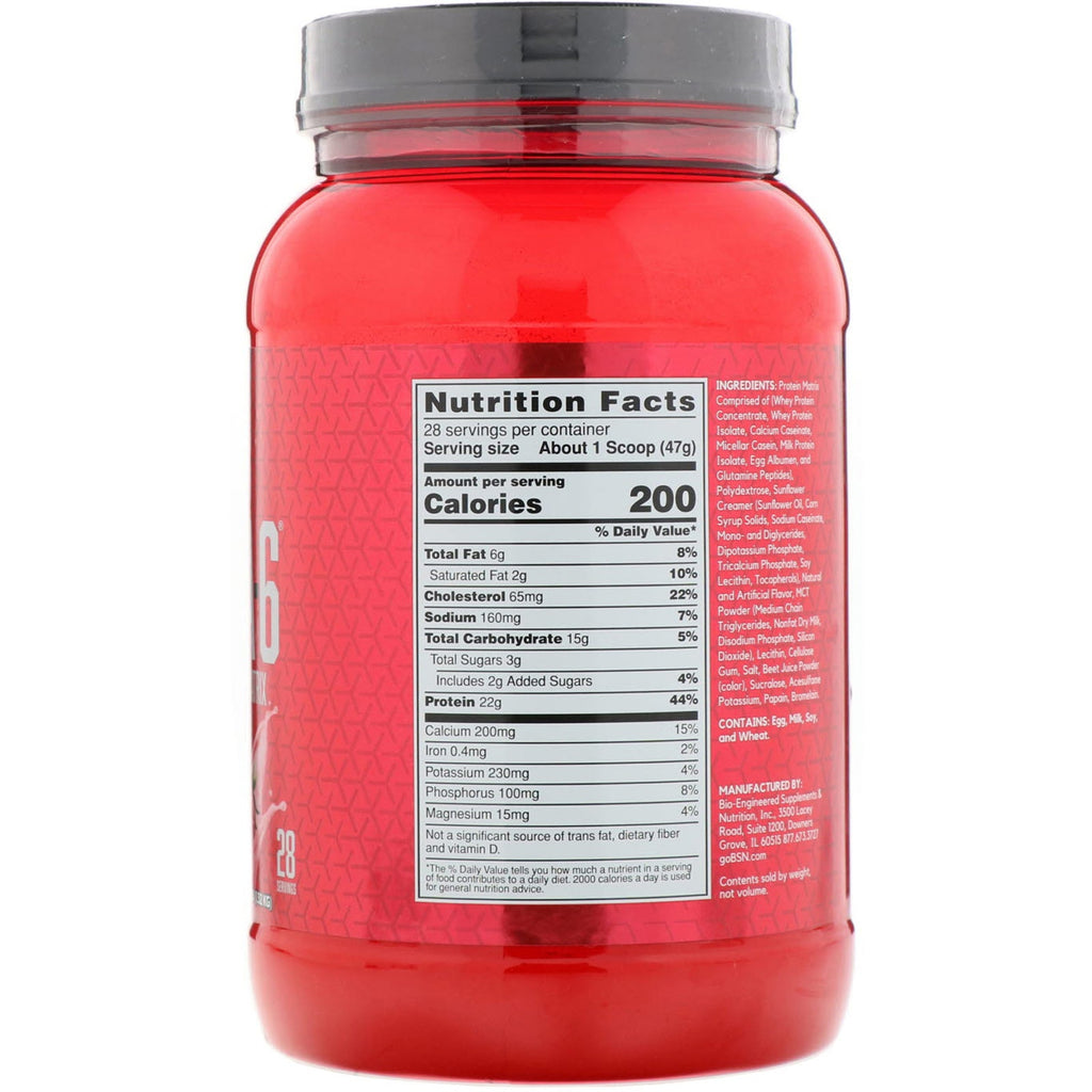 BSN, Syntha-6, Ultra Premium Protein Matrix, Strawberry Milkshake, 2.91 lbs (1.32 kg)