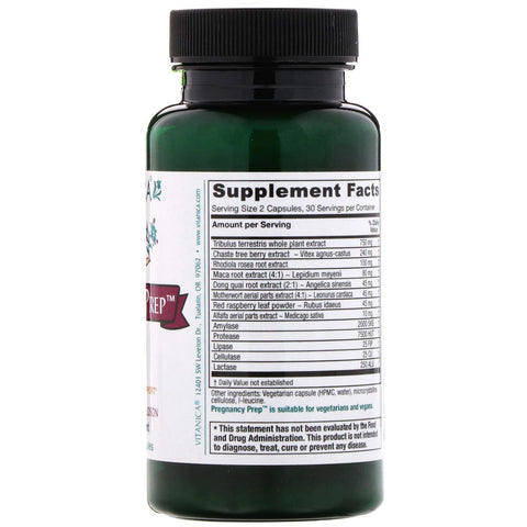 Vitanica, Pregnancy Prep, Reproductive System Support, 60 Vegetarian Capsules
