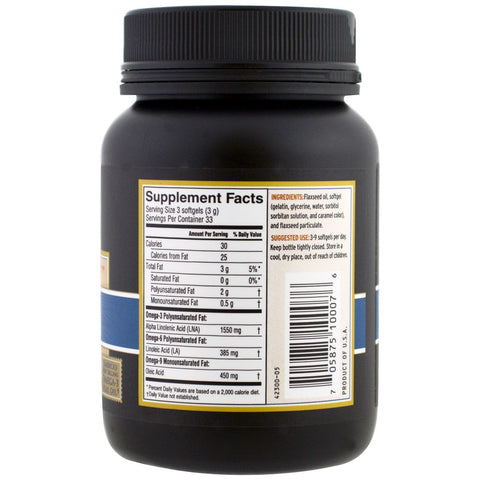 Barlean's, Lignan Flax Oil, 100 Softgels