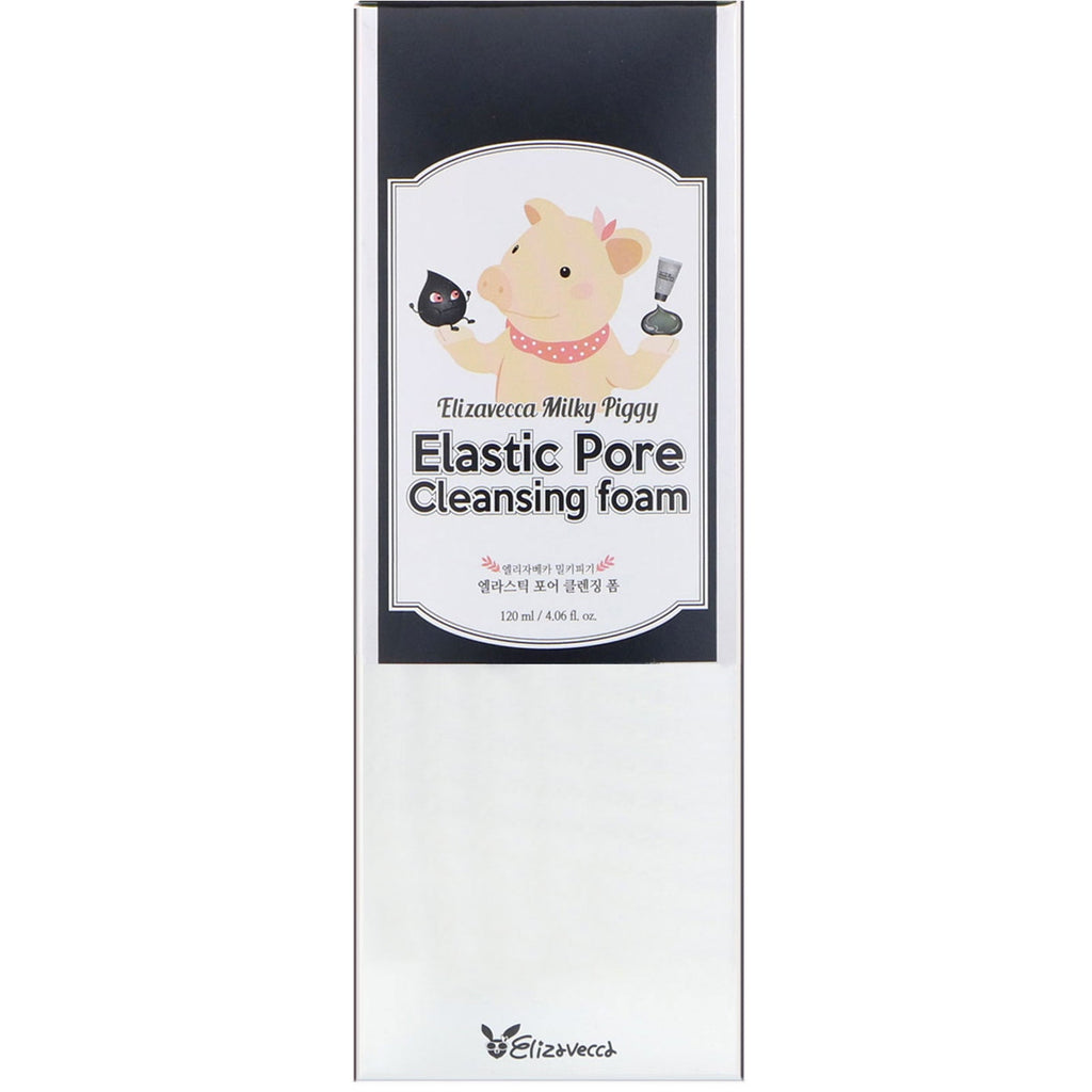 Elizavecca, Elizavecca Milky Piggy, Elastic Pore Cleansing Foam, 4.06 fl oz (120 ml)