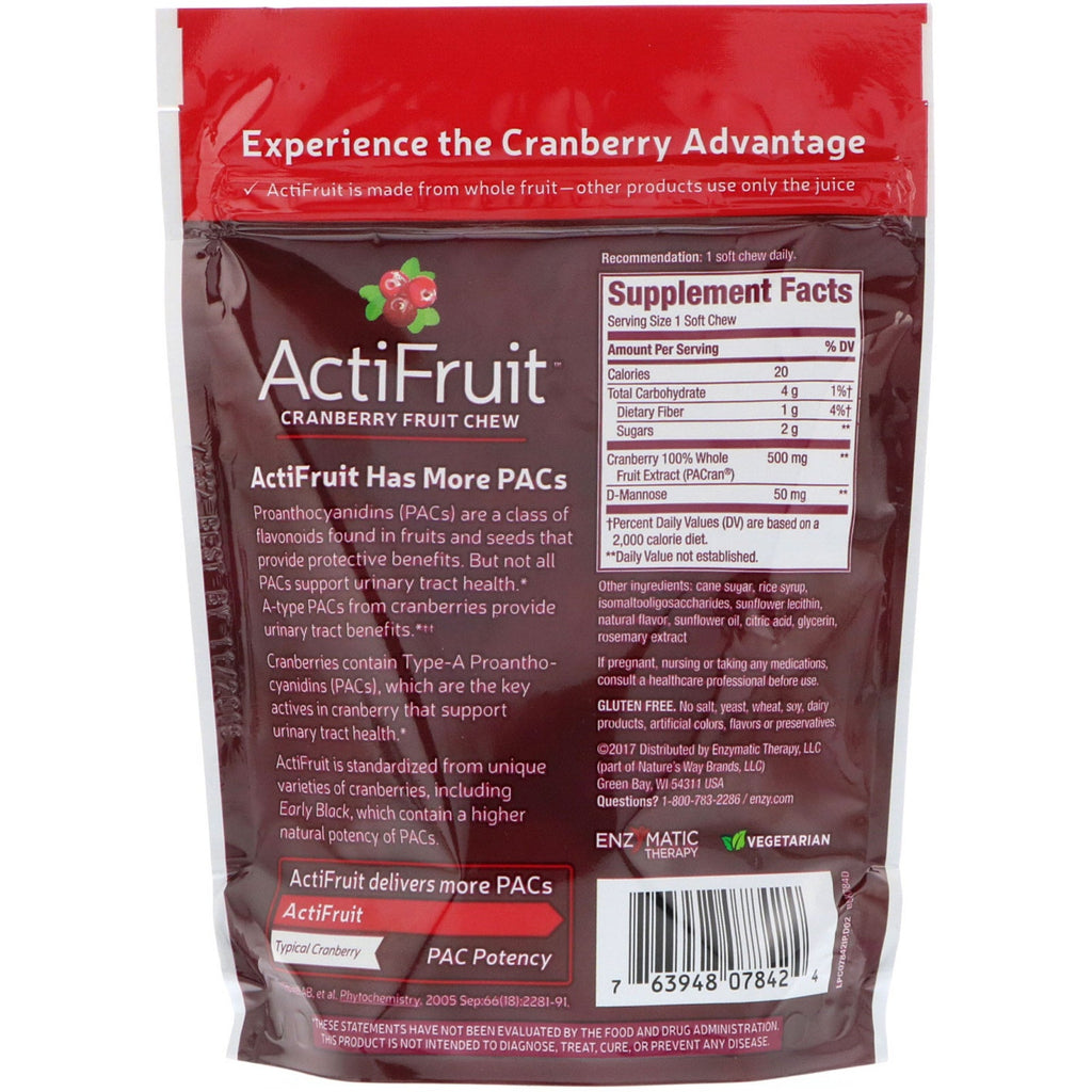 Nature's Way, ActiFruit, Cranberry Fruit Chew, 20 Soft Chews