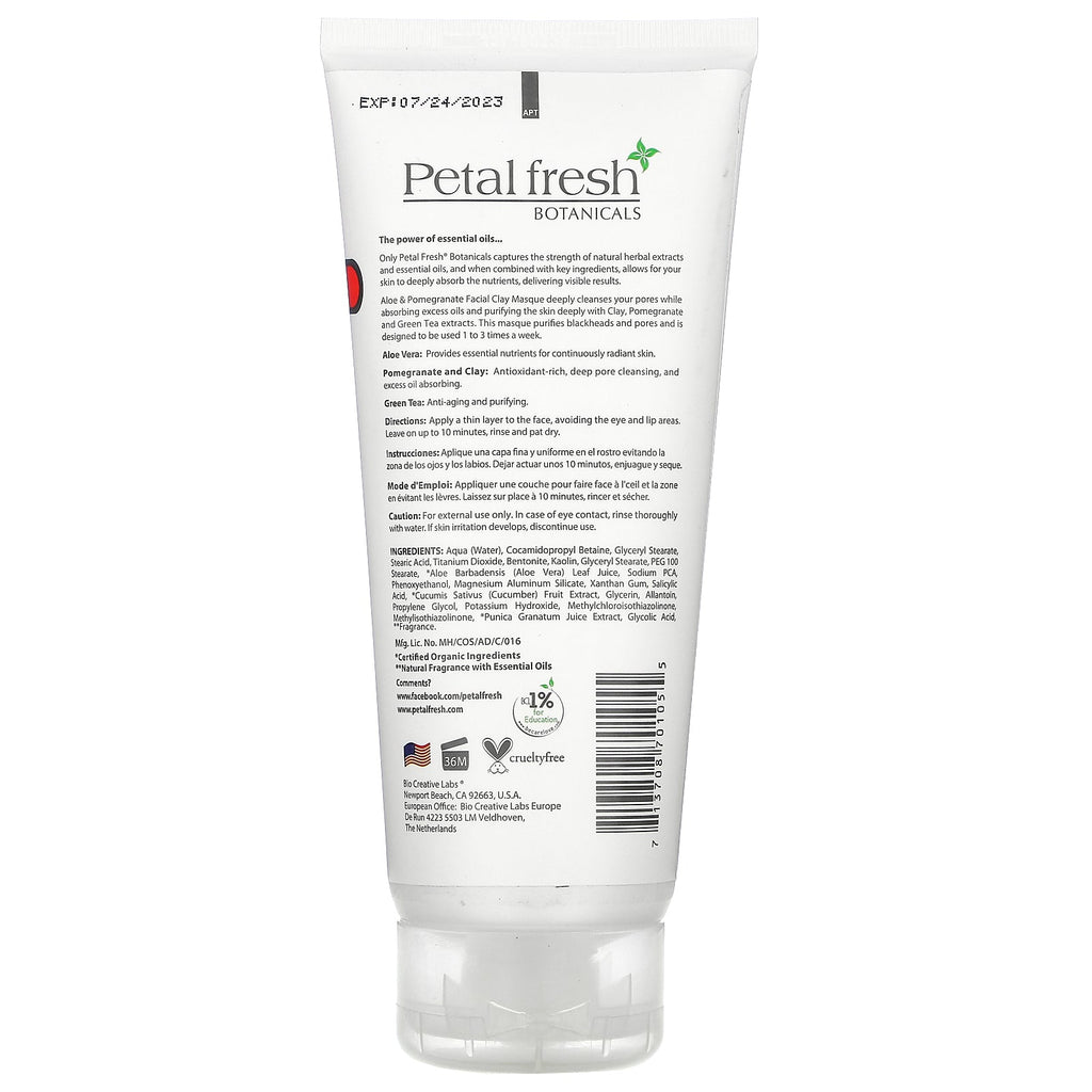 Petal Fresh, Botanicals, Age Defying Facial Clay Masque, Aloe & Pomegranate, 7 fl oz (200 ml)