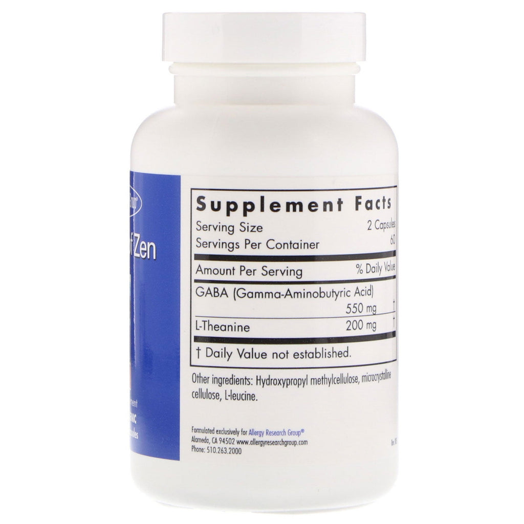 Allergy Research Group, Zen, 200 mg, 120 Vegetarian Capsules