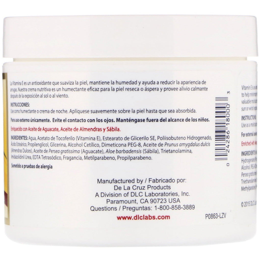 De La Cruz, Vitamin E Cream, 10,000 IU, 4 oz (114 g)