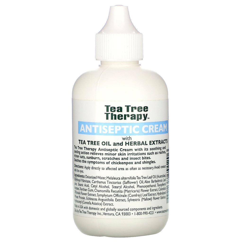 Tea Tree Therapy, Antiseptic Cream, with Tea Tree Oil and Herbal Extracts, 4 fl oz (118 ml)