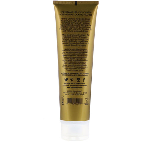 Deep Steep, Argan Oil, Hydrating Volume Conditioner, Lusciously Full, 10 fl oz (295 ml)