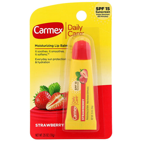 Carmex, Daily Care, Moisturizing Lip Balm, Strawberry, SPF 15, .35 oz (10 g)