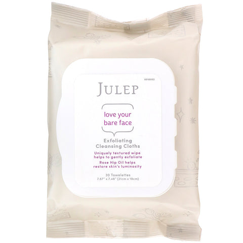 Julep, Love Your Bare Face, Exfoliating Cleansing Cloths, 30 Towelettes