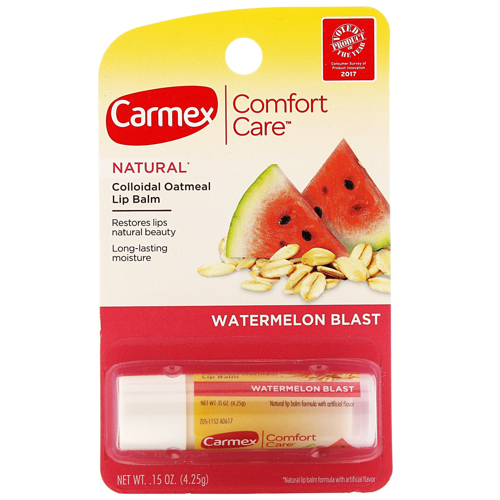 Carmex, Comfort Care, Colloidal Oatmeal Lip Balm, Watermelon Blast, .15 oz (4.25 g)